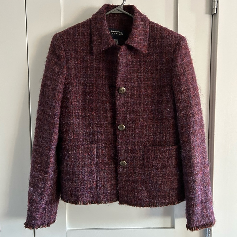 Jones New York Signature Wool&Mohair Textured Blazer